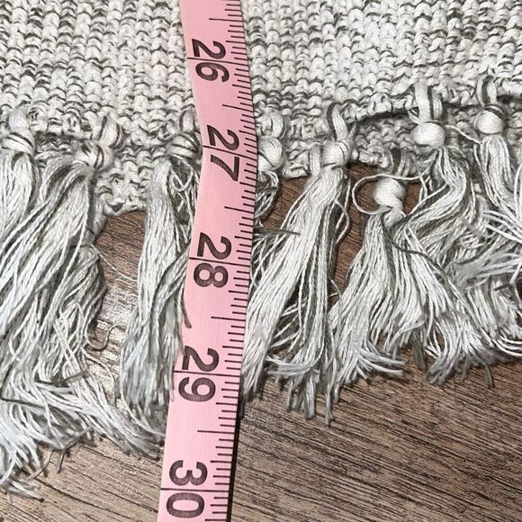 LOFT Outlet Womens Cotton Fringe Hem Open Front Cardigan Sweater Gray Size Small - Picture 7 of 7